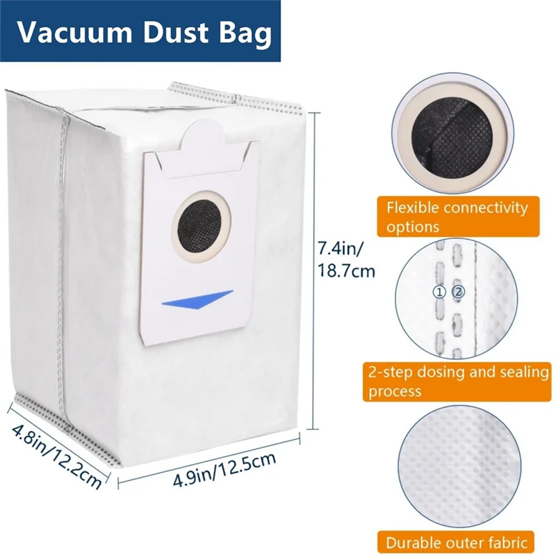 قطع غيار A97G لمجموعة ملحقات المكنسة الكهربائية ECOVACS Deebot X2 Omni/Max/Pro، أكياس مكنسة كهربائية بفلتر ممسحة الفرشاة الرئيسية