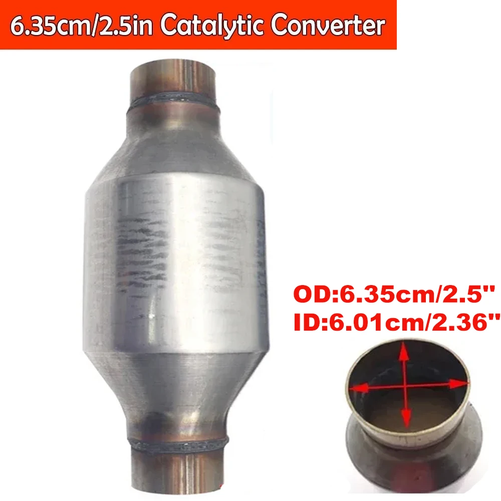 Universal 2,5 ''/6,35 cm 400 celdas convertidor catalítico de coche de carreras de alto flujo catalizador de escape EURO 1 sustrato de acero inoxidable