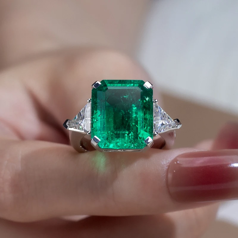 

Ruif Customization 9k 10k 14k 18k Lab Emerald Rings for Women Classical Design High Jewelry MSR-1154