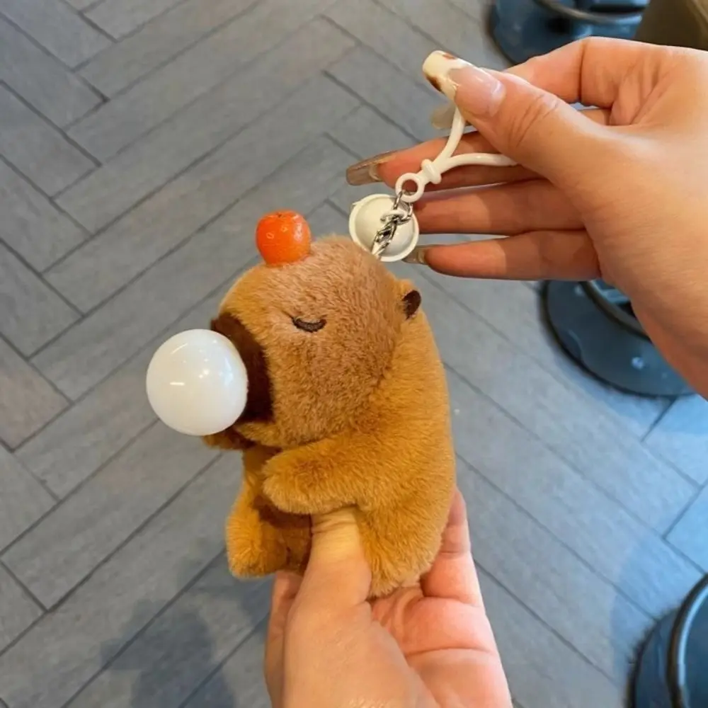 Buddhist Capybara Turtle bag Snot Capybara Kapibala Stuffed Toys Small Pendant Strawberry Hat Doll