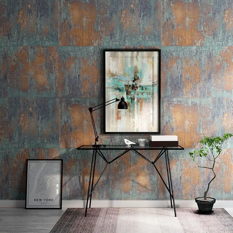 

Industrial Loft Iron Sheet Rust 2022 Interior Design Metal Roll Wallpapers Bar Shop Decor Restaurant Vinyl Wall Paper