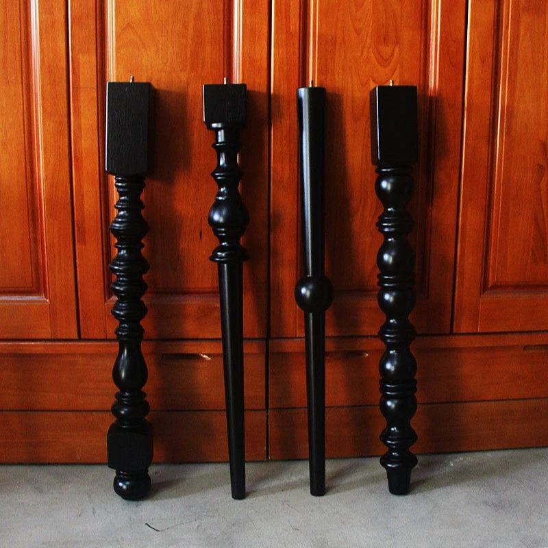 Chinese European Retro Wood Table Legs Stylish High Load Stable Dining Desk Vanity Bar Classic Furniture Support Legs