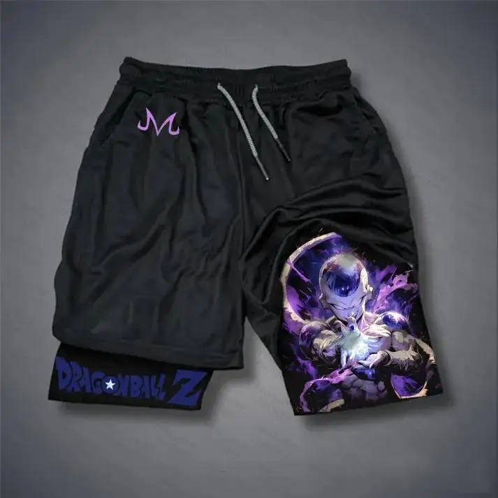 Bandai Licenciado Dragon Ball Shorts de treinamento masculino com estampa gráfica de personagem Shorts esportivos respiráveis