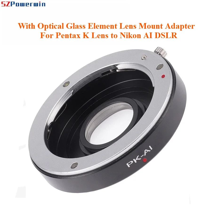 

Адаптер для крепления объектива с оптическим стеклянным элементом для объектива Pentax K на адаптер камеры Nikon AI DSLR D850 D750 D5600 D3500 для фокусировки