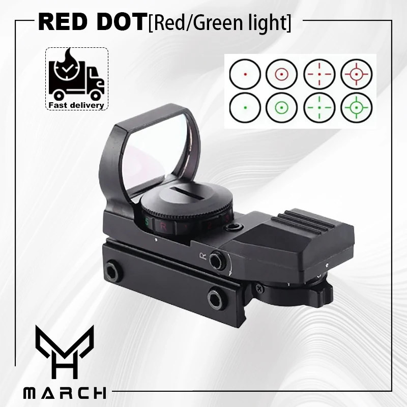 March Hot 11/20mm Rail Riflescope Hunting Optics Holographic Red Dot 11mm Sight Reflex 4 Reticle Tactical Scope Collimator Sight