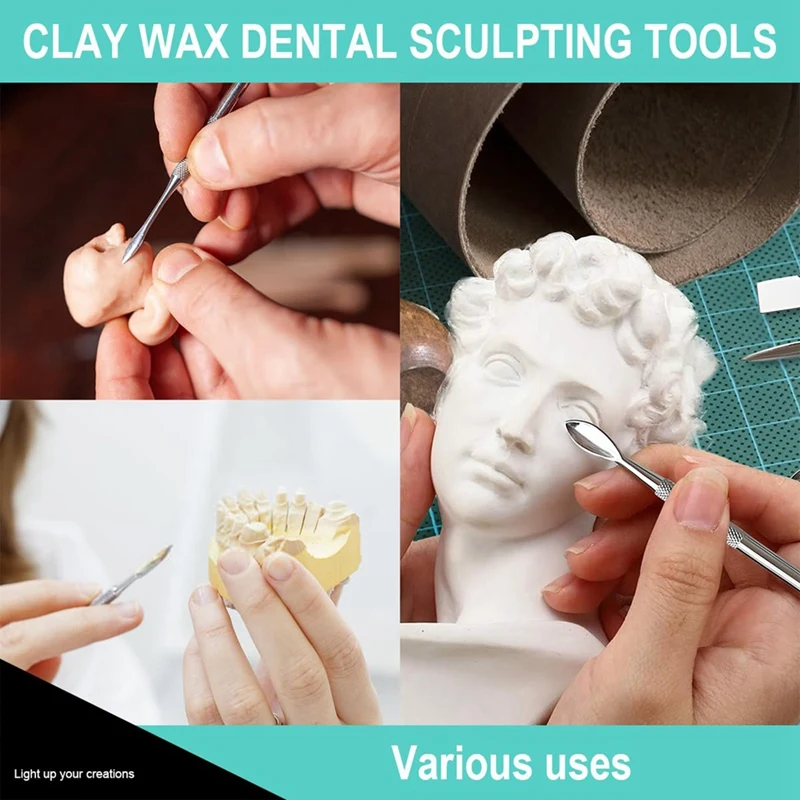 ABNO-12-Piece Stainless Steel Wax Carving Tools Set, Waxing Instruments, Dual-Ended Sculpting Tools