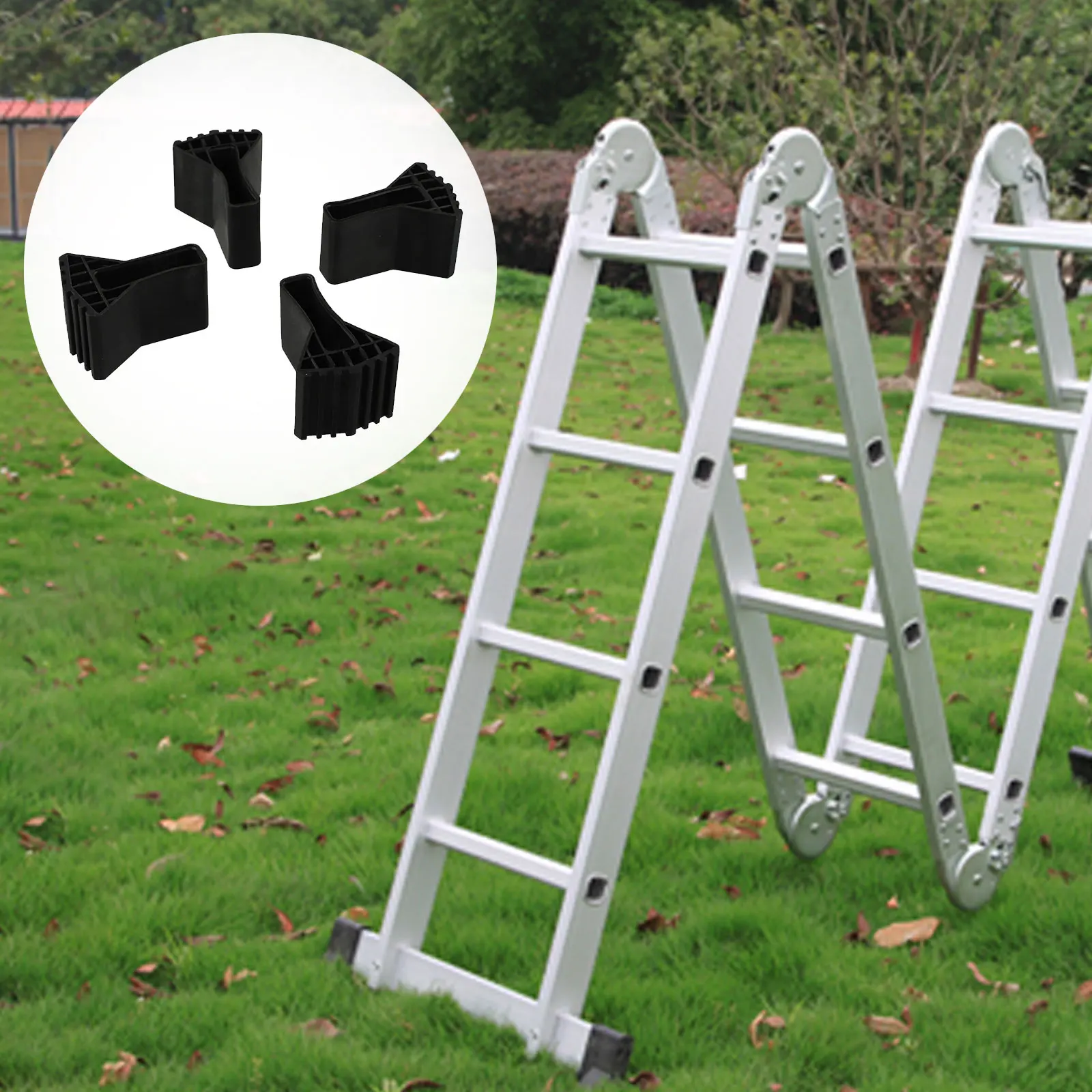4pc/6Pc Ladder Feet Rubber Folding Ladder Leg Feet Pads Non-slip Foot Covers Ladder Foot Cover Engineering Ladder Lift Accessory