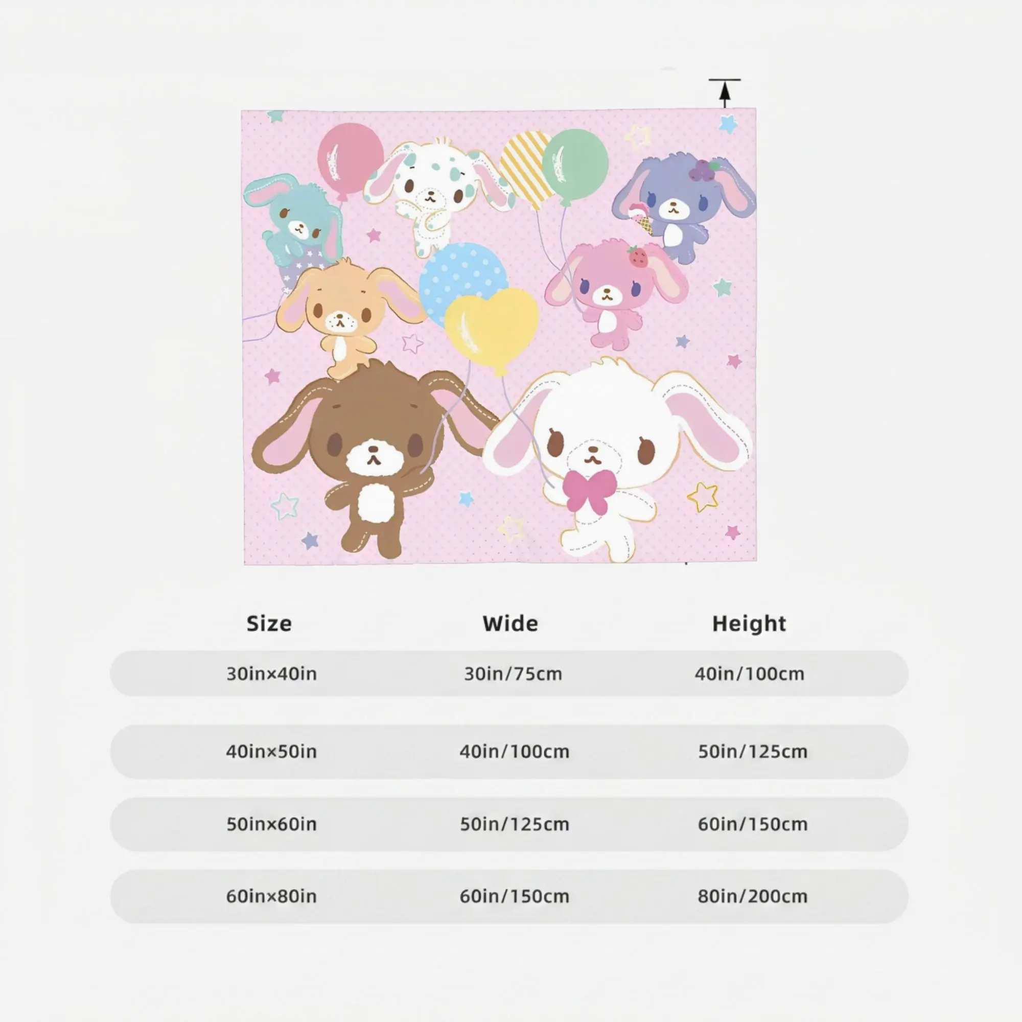 Cute  Sugar Rabbit Fuzzy Blankets Bunny Funny Throw Blanket for Home Hotel Sofa  125*100cm Rug Piece