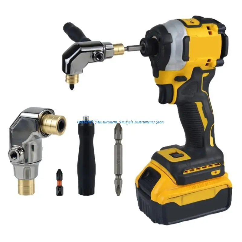 

367D High Accuracy 90 Degree Drill Adapter Rusts Proof Drill Adapter Set Sturdy Extension Bit for Stable Performances