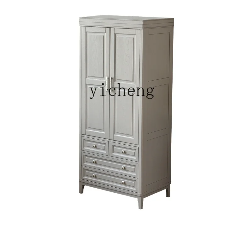 

Tqh Modern Light Luxury Solid Wood Wardrobe Locker Component Wardrobe Ash Wood