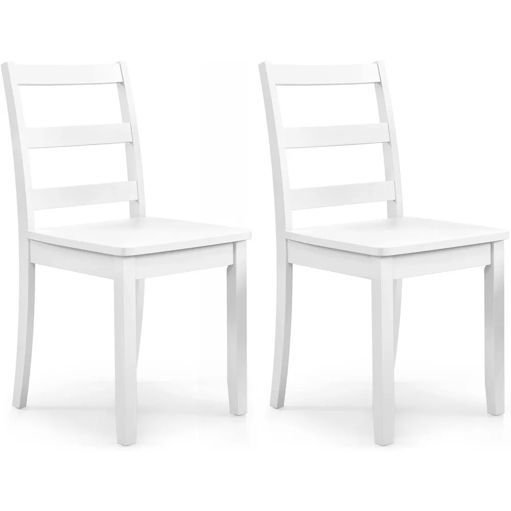 

Wood Dining Chairs- Wooden Armless Kitchen Chairs with Solid Rubber Wood Legs, Non-Slip Foot Pads