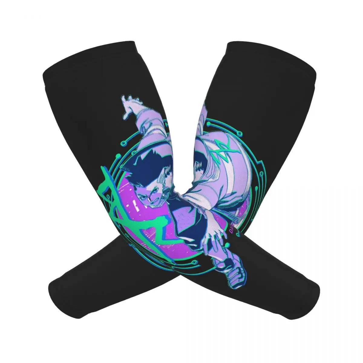 David Cyberpunk Edgerunners C أكمام أذرع تبريد للرجال والنساء للحماية من أشعة الشمس فوق البنفسجية وتغطية الوشم الرياضية والتبريد وركوب الدراجات