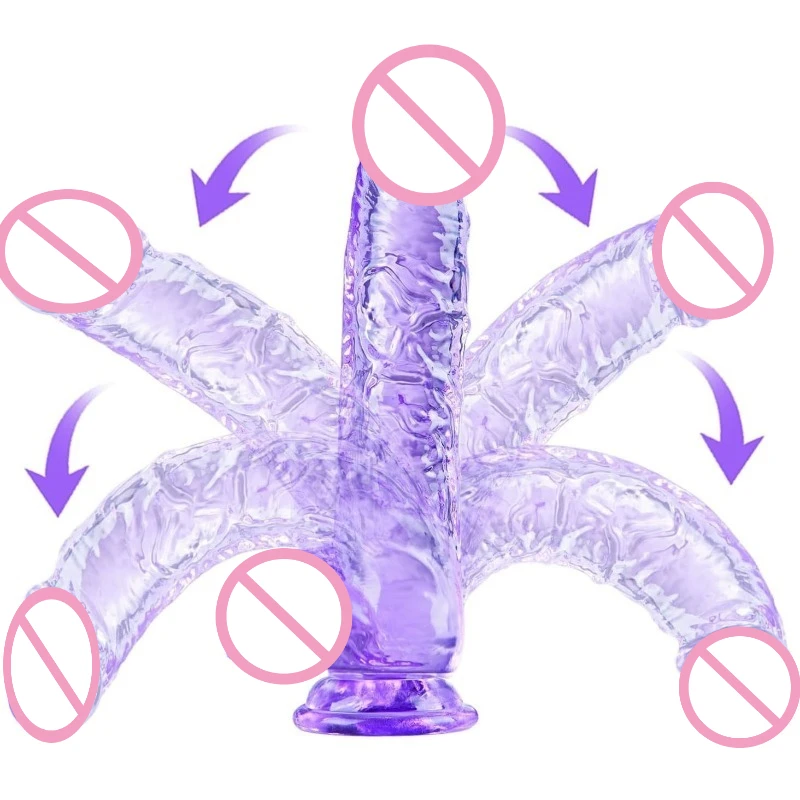 Dildo Realistic Penis Adult Anusl Sex Toy with Suction Cup, Swith Curved Shaft  Balls, Vaginal G-spot  Adult Supplies Gode Dick view 4