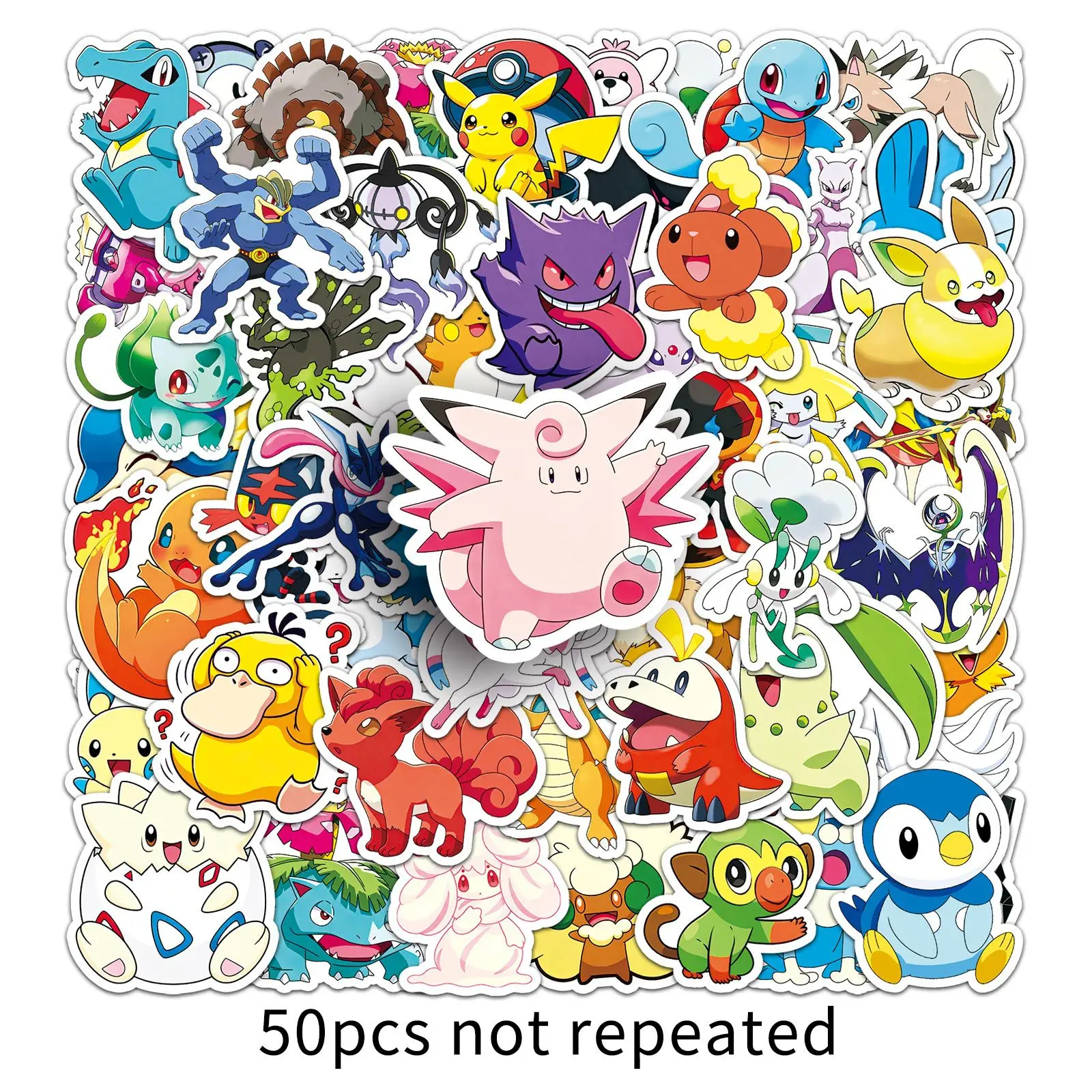 50 Pok é mon stickers, Pok é mon hot selling, Japanese anime, pet sprites, waterproof decorative stickers