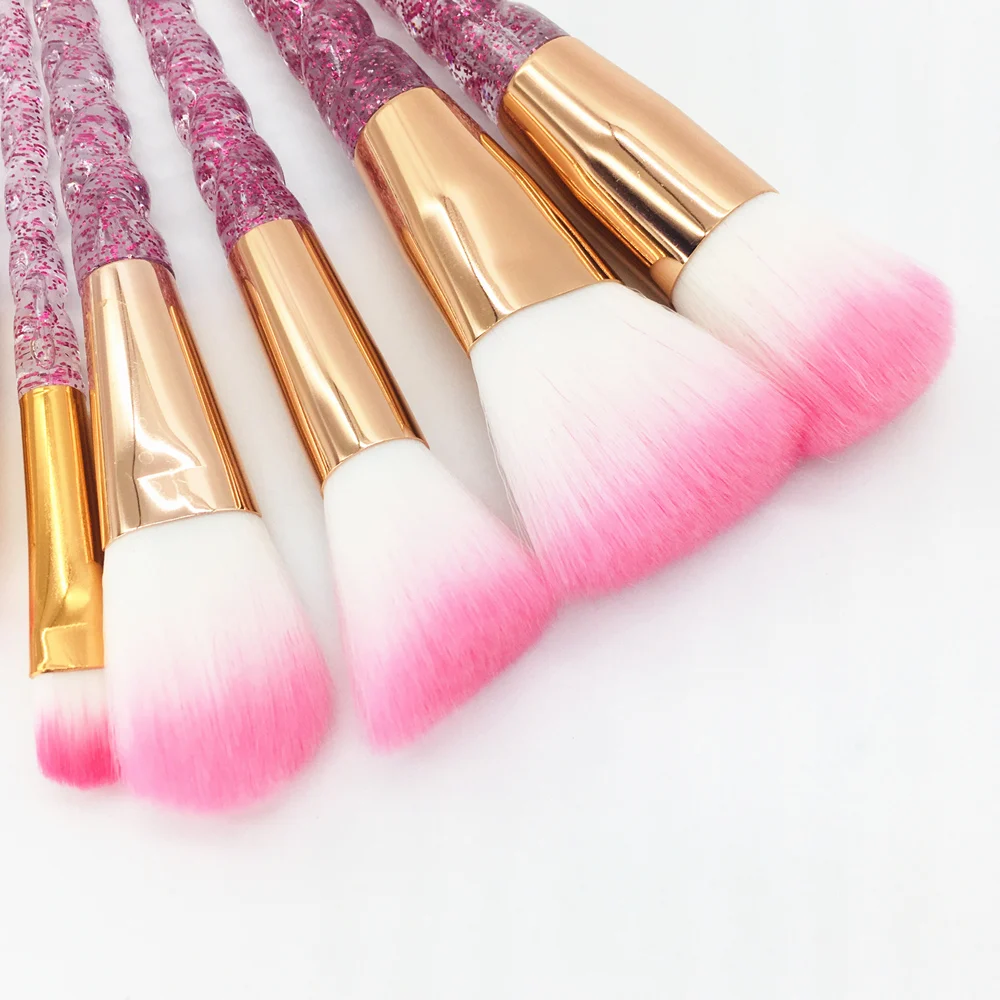 10pcs Unicorn Makeup Brushes Set Diamond Crystal Handle Blending Foundation Powder Eyeshadow Eyebrow Brush Beauty Make Up Tools