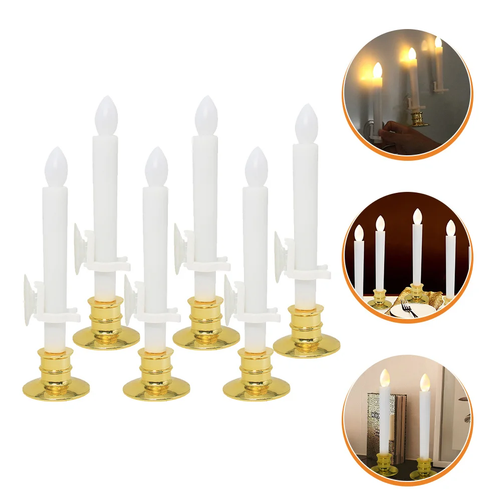6 قطع عيد الميلاد LED Tealight محاكاة الشكل لينة نقل الضوء الزينة ديكور المنزل لعطلة عيد الميلاد #5