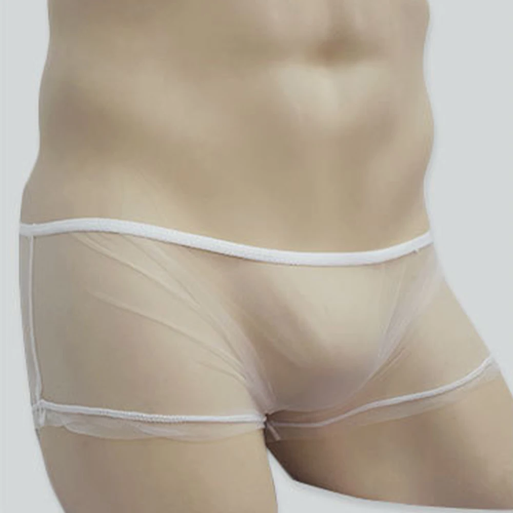 ذكر سراويل داخلية للرجال الملابس الداخلية تنفس سيسي منخفضة الارتفاع طنجة تول جذوع شبكة السروال انظر من خلال بيكيني مثير #2