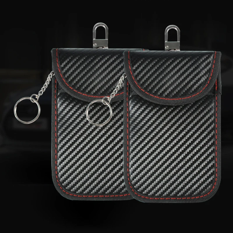 Car RFID Signal Blocking Cover Shielding Zipper Box Key Bag Remote Control Key Shielding Leather Shielding Shell Protector