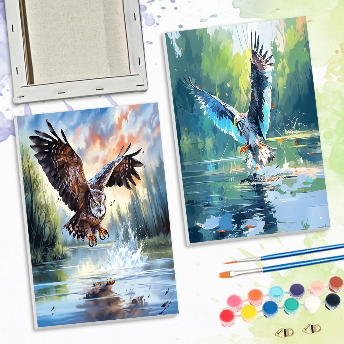 

SDOYUNO Paint By Numbers For Beginner Owl Flying Animals 20x30cm ready Frame Framed Wall Art Modern Decorative Canvas Diy Crafts