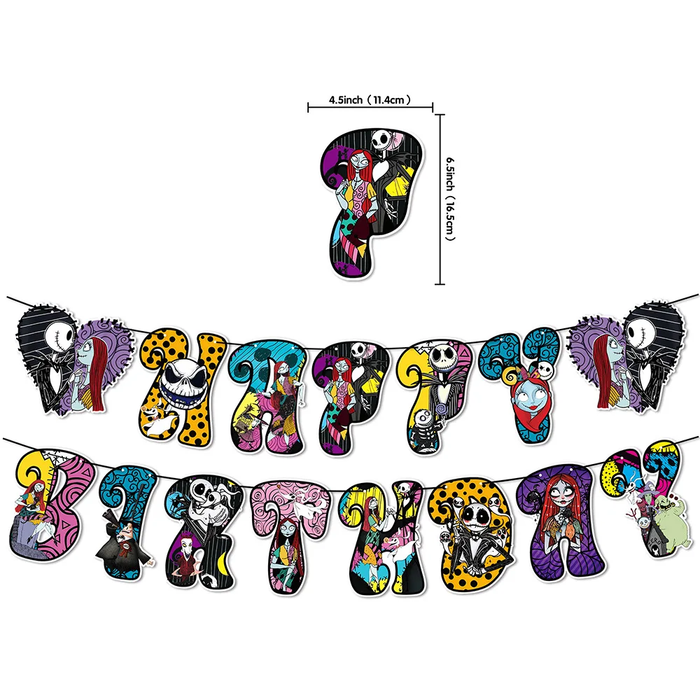 Jack en Sally thema kinderverjaardagsfeestje decoraties banner ballonnen