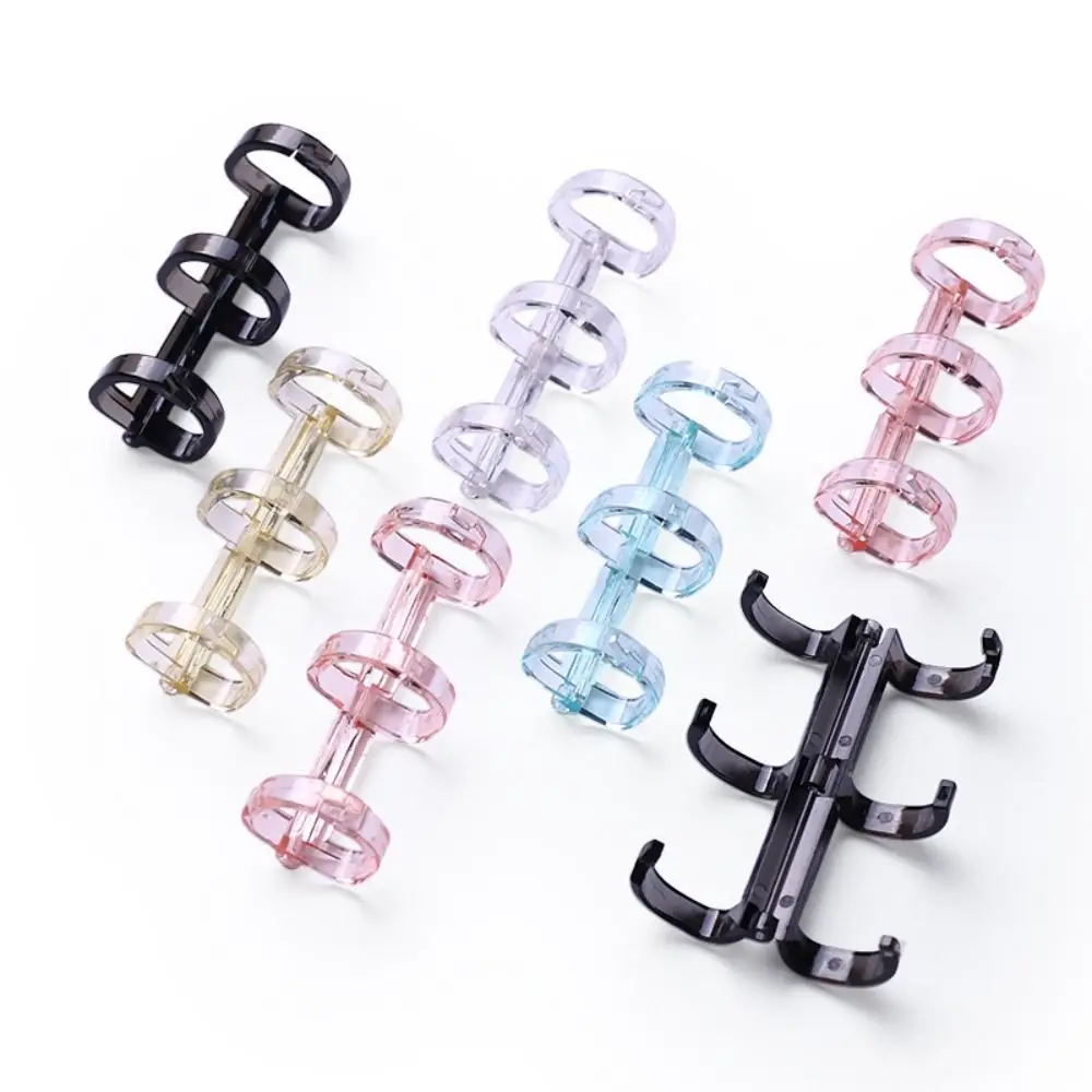 

Creative Ring Opening Loose-leaf Ring Clip 3 Hole Plastic Binder Rings 5 Colors Binding Clip Binding Supplies