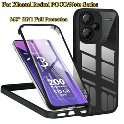 360 Full Protection Case for Note 14 13 Pro Plus 4G 5G POCO X6 F6 F5 M6 Pro C75 C65 Xiaomi 14T Pro 14 Ultra Redmi 14C 13C Cover