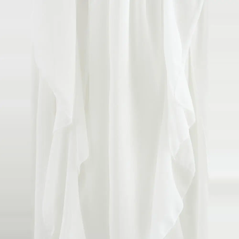 JNLEAOG Autumn New Long Chiffon Bal Asymmetrical Pleated Women's Dr European Sle H-Line Svel Hanging Neline