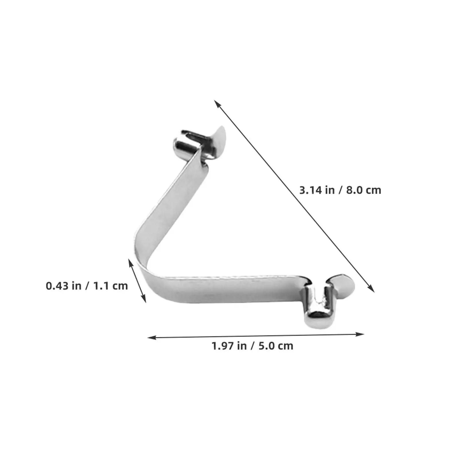 5pcs Stainless Steel Pool Brush Clips – V-Shaped Double Pin for Telescopic Pole, Pool Cleaning Net Fasteners