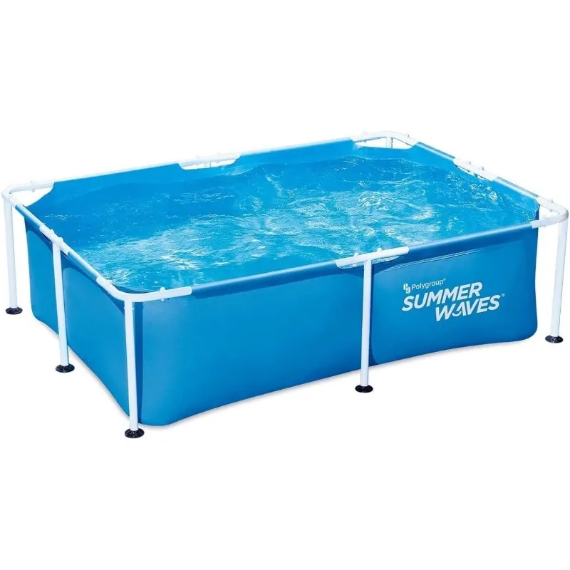 Summer Waves Piscina Tubular Rectangular Above Ground 2,1 x 1,5 x 0,61 m - Práctica y Fácil de Instalar - Laminado PVC de 3 Capas