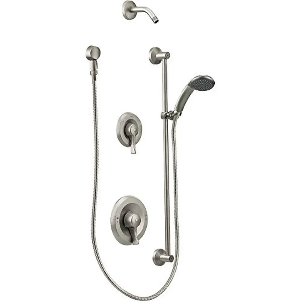 Classic Brushed Nickel Posi-Temp Pressure Balancing Shower and Handshower Trim Kit ADA Compliant Valve Required M-PACT System