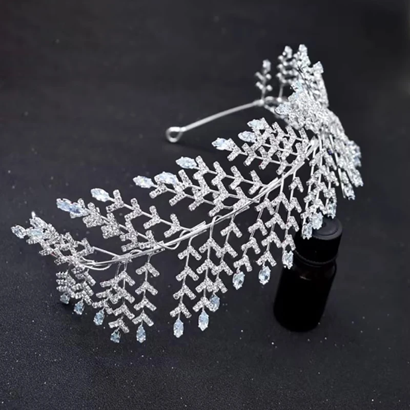 

Супер фея со стразами, кубическая повязка на голову, сказочное дерево, лист, цветок, головной убор принцессы, свадебный головной убор, аксессуары