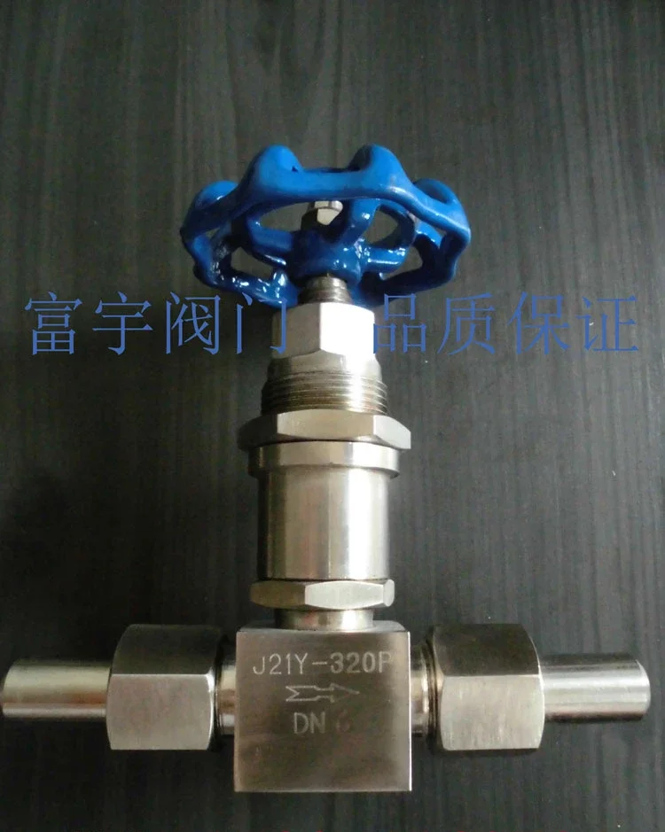 External thread straight-through globe valve Power petrochemical globe valve Stainless steel instrument valve J21Y-320P DN6