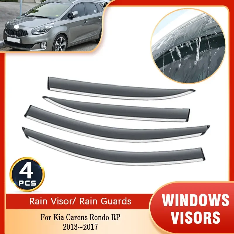 Rain Sunshade Window Visor For Kia Carens Rondo RP 2013~2017 Windshield Deflectors Protective Accessory Side Window Vent visor