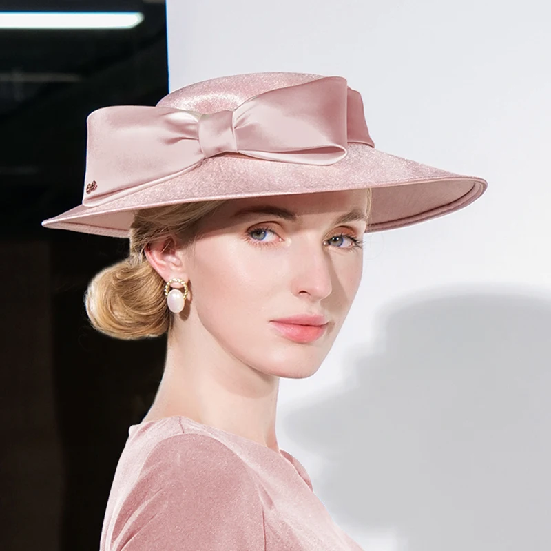 X4162 Lady Fedora z szerokim rondem kapelusz lato nowy słodki piękny elegancki brytyjski cylinder kapelusz przeciwsłoneczny kobiece kapelusze Fedora czapka wojskowa