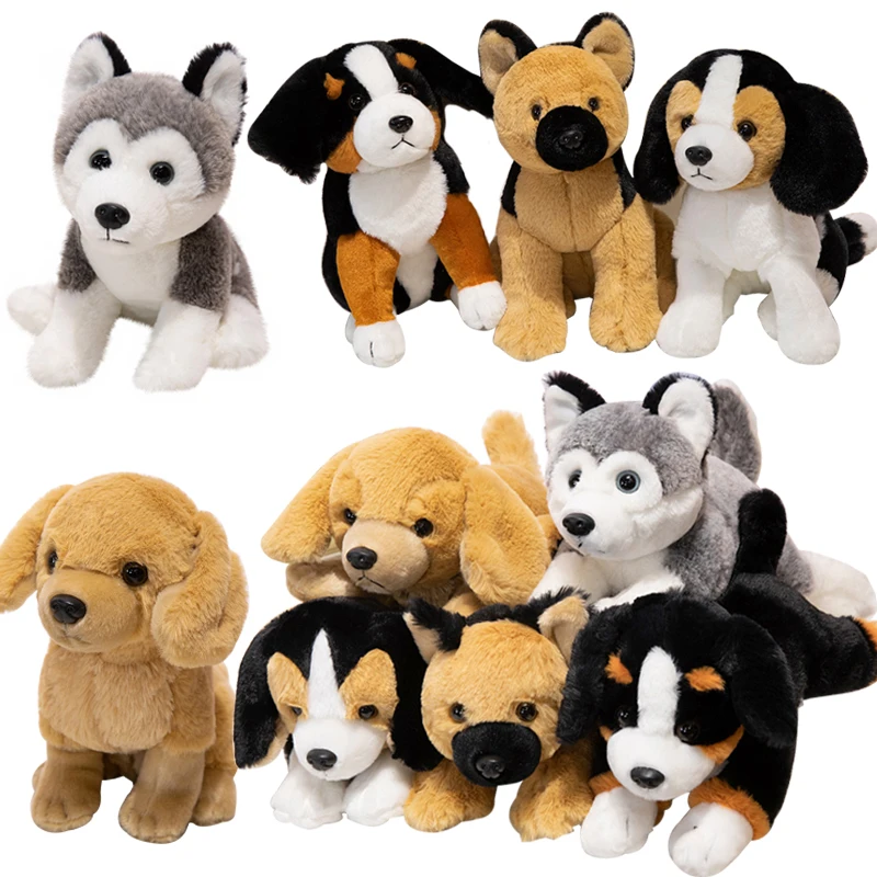 

1 шт. 22/30 см Имитация собак: хаски, золотистый ретривер, бигль, немецкая овчарка. Плюшевые игрушки, милые куклы-собаки, подарок на день рождения для детей.