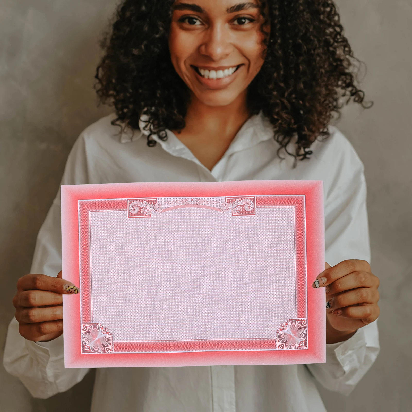 10 Stück 10 BlattBlankDiplomaCertificateInnerPaper16KRedWhitePrintableWritableSmoothFloralBorderForAwardsGraduationCardStock