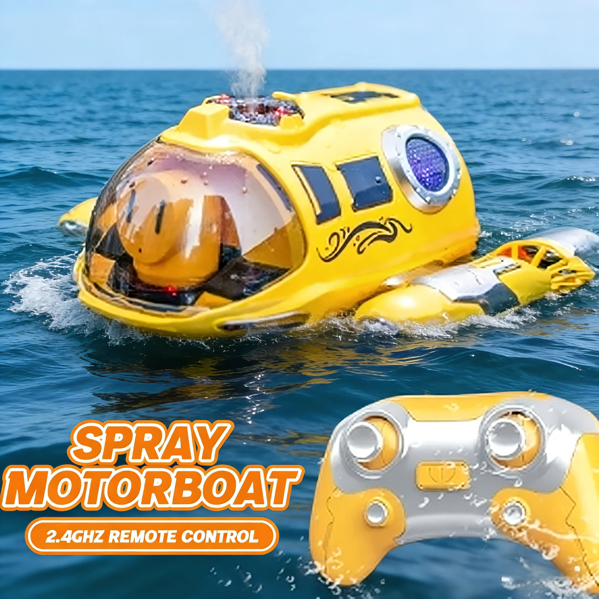 قارب رذاذ RC 2.4G - غواصة مقاومة للماء مع أضواء LED | قارب كهربائي للتحكم عن بعد هدية عيد الميلاد للأطفال #1