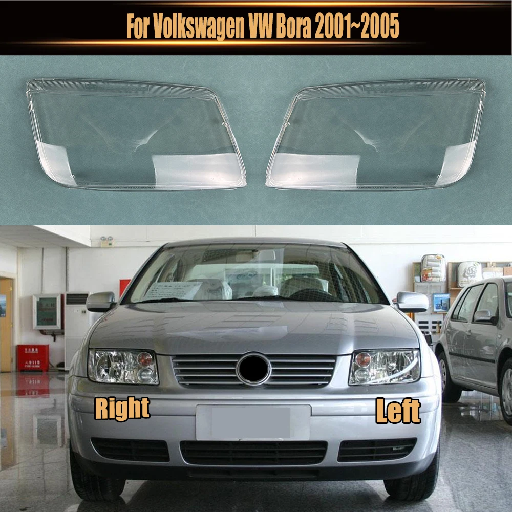 For Volkswagen VW Bora 2001~2005 Headlight Cover Lens Transparent Lamp Shell Plexiglass Replace Original Lampshade