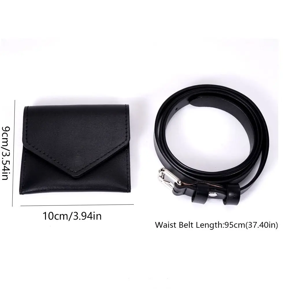 أنيقة الكورية نمط المرأة الخصر حقيبة بلون بولي حزام حزام مغلف الخصر حقيبة بطاقة جيب حقيبة صغيرة حافظة للبطاقات الصغيرة الإناث