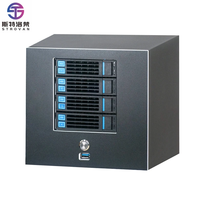 

Mid Tower Server 4-disk Hot Swappable ITX Black Qunhui Feiniu NAS Chassis FLEX Power Slot Dual Full Height PCI