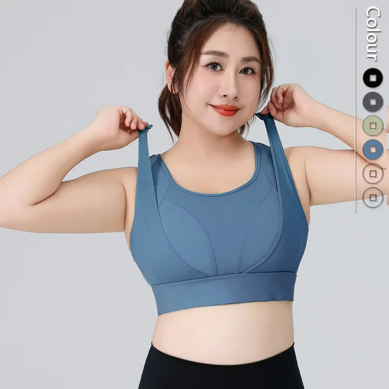 

Adjustable Strap Sports Bra for High-Impact Activities with Anti-Sagging and Side-Support Design Training Tank Top Yoga Bra