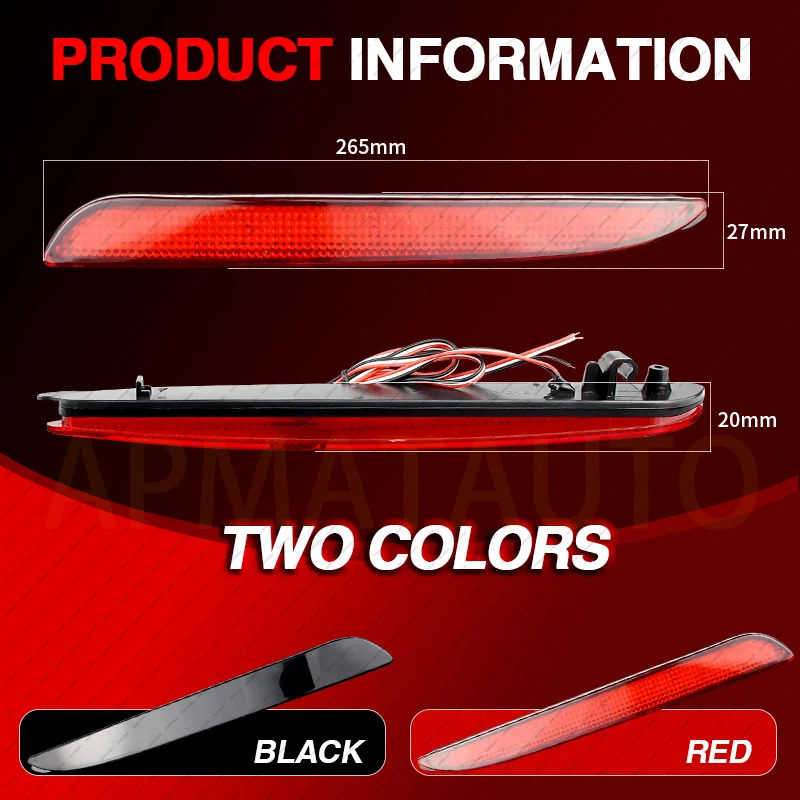 2PCS LED Rear Bumper Reflector Light Tail Brake Stop Lights For Mazda 3 Mazda speed 3 Axela 2010-2013 OEM#:BBM4515M0C,BBM4515L0C