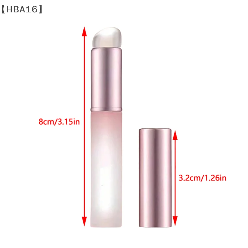 Pinceau Jules en silicone souple avec couvercle anti-poussière, applicateur de rouge à lèvres à tête ronde, outil cosmétique, pinceau multi-fard à barrage, HBA16, Q