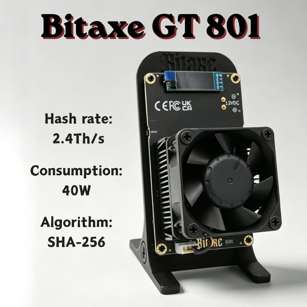 

Bitaxe GT 801 2.4Th/s 40W Low Power ASIC Bitcoin Miner, Upgraded BM1370 Chip Open Source Ultra Quiet Home Crypto Miner