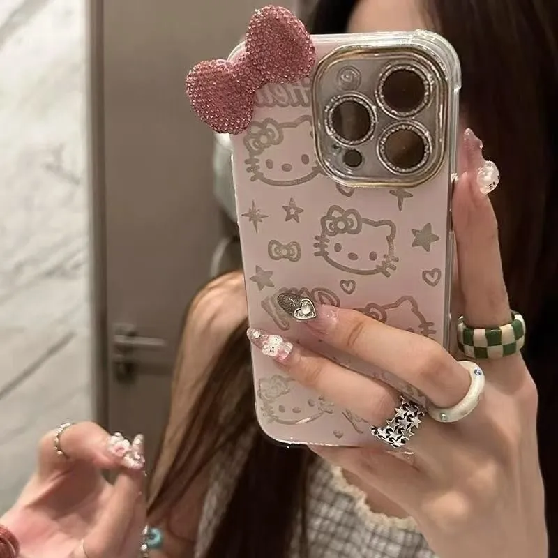 Rhinestone Imitation Sanrio Hello Kitty Case for iPhone 17 1