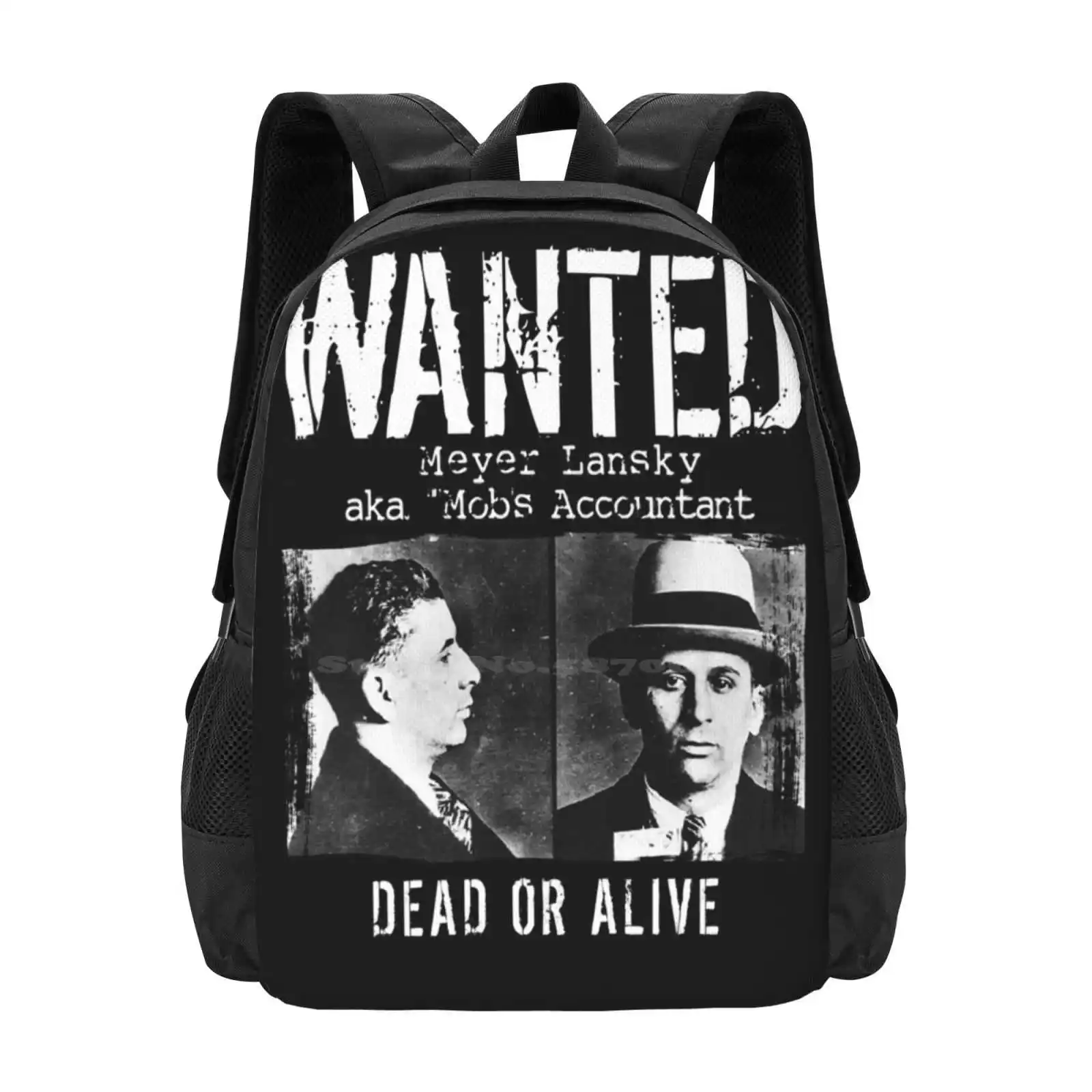 Meyer Lansky Mugshot - Wanted Dead Or Alive Fashion Pattern Design Travel Laptop School Backpack Bag Meyer Lansky Mugshot Mobs