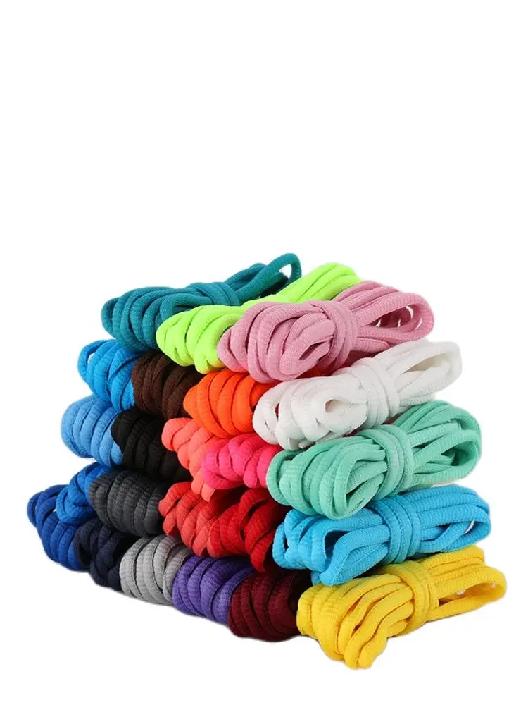 รูปไข่รองเท้า Laces 24 สีครึ่งรอบกีฬา Shoelaces สําหรับกีฬา/รองเท้าวิ่งเชือกผูกรองเท้า 100/120 /140/160/180 ซม.รองเท้า 1 คู่