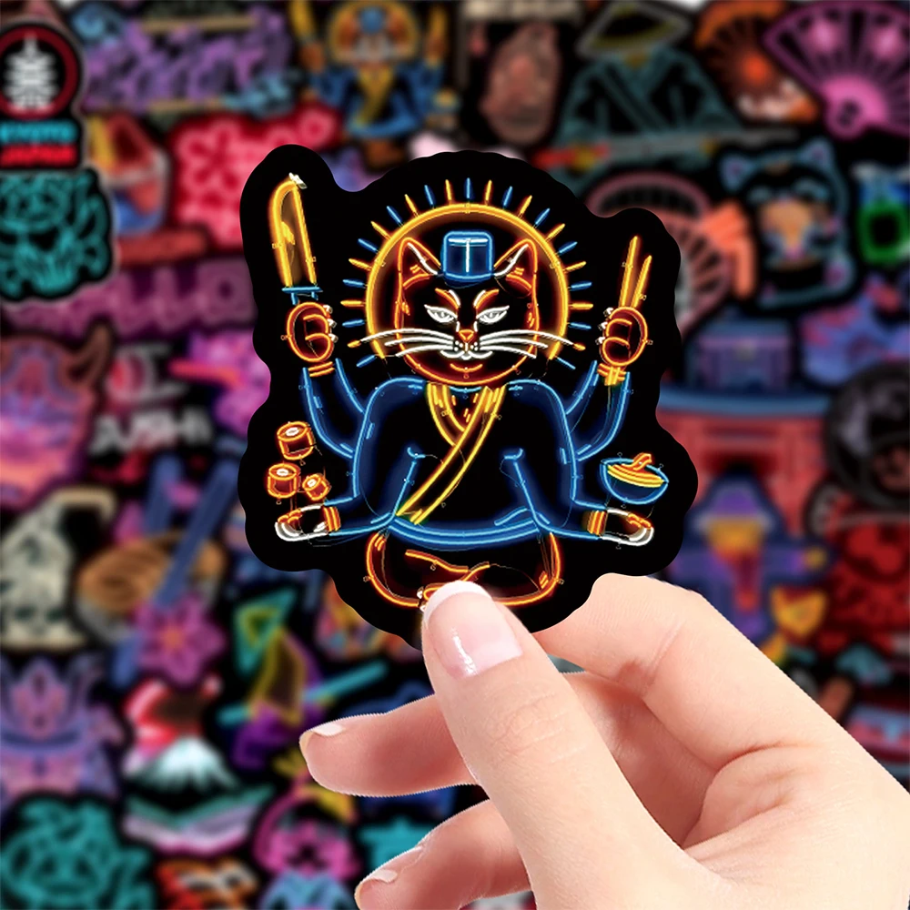 

10/30/50pcs Japanese Landscape Neon Graffiti Stickers Decals Waterproof DIY Skateboard Luggage Laptop Kids DIY Sticker Packs