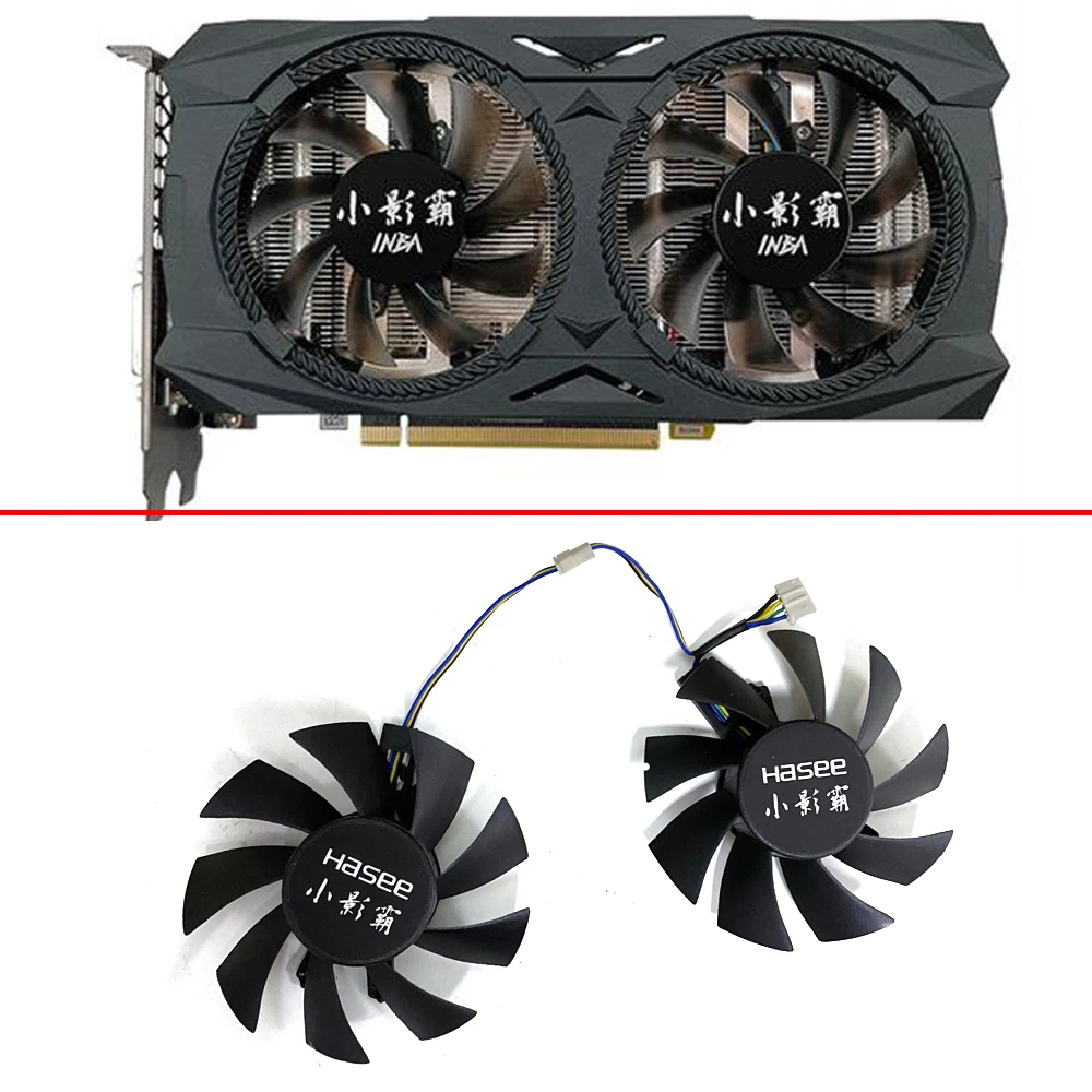 2PCS Cooling Fan 75MM 4PIN T128010SH GPU FAN For Hasee GM50Ti GTX750Ti GTX950 Graphics Video Card Fans