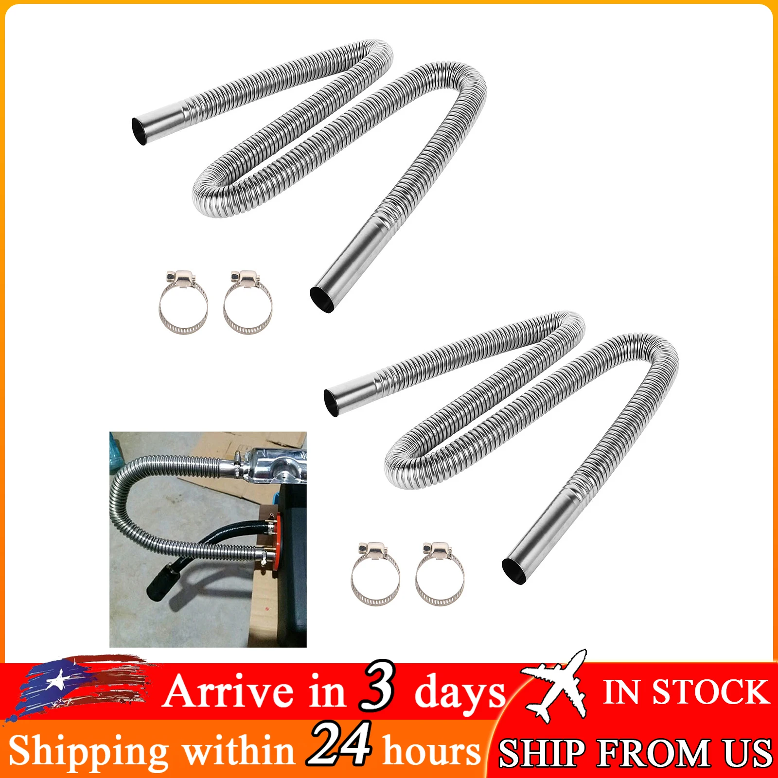 

Parking Air Heater Exhaust Pipe 120cm Stainless Steel Exhaust Pipe Flexible Parking Air Heater Fuel Tank Diesel Gas Vent Hose